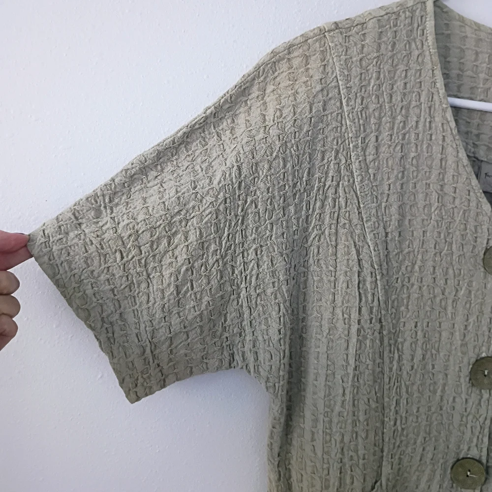 Focus 100% Cotton Crinkle Textured Button Front Jacket Natural Minimalist Coasta - Picture 5 of 7